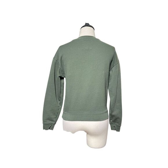 Armani Exchange Icon Period A/X Long Sleeve Green Embellished Pullover Sweatshir - Picture 3 of 4